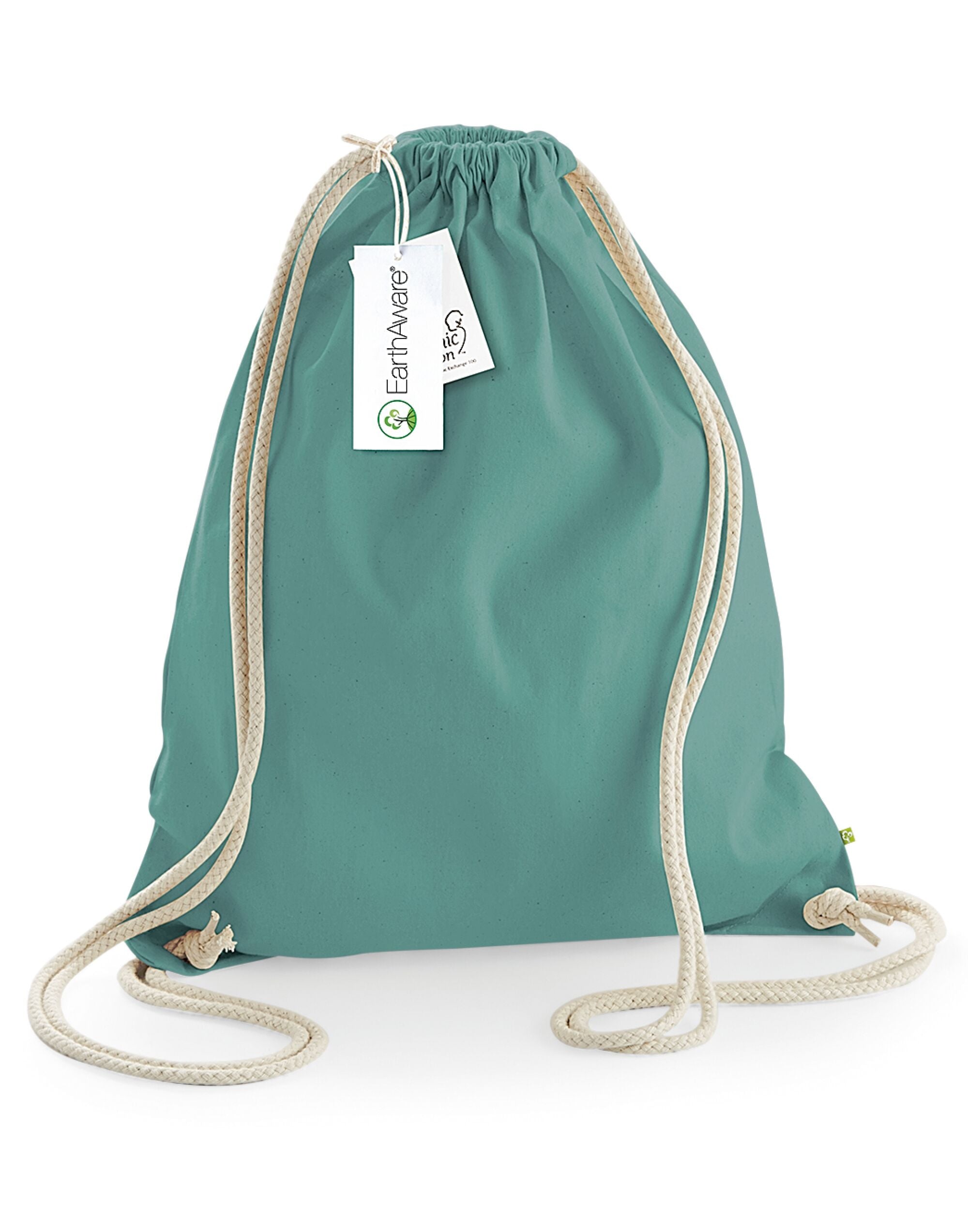 Westford Mill EarthAware Organic Gymsac w810 - Sage O S - Customisable Bags