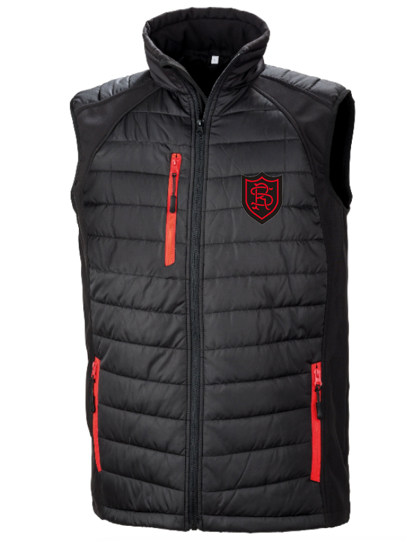 Rougemont School - Black Compass Softshell Gilet - - Customisable Bodywarmer
