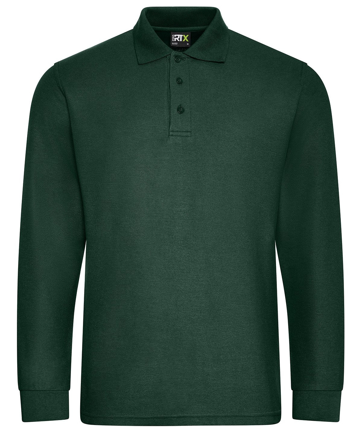 ProRTX Pro long sleeve polo RX102 - Bottle Green - Customisable Polo Shirts