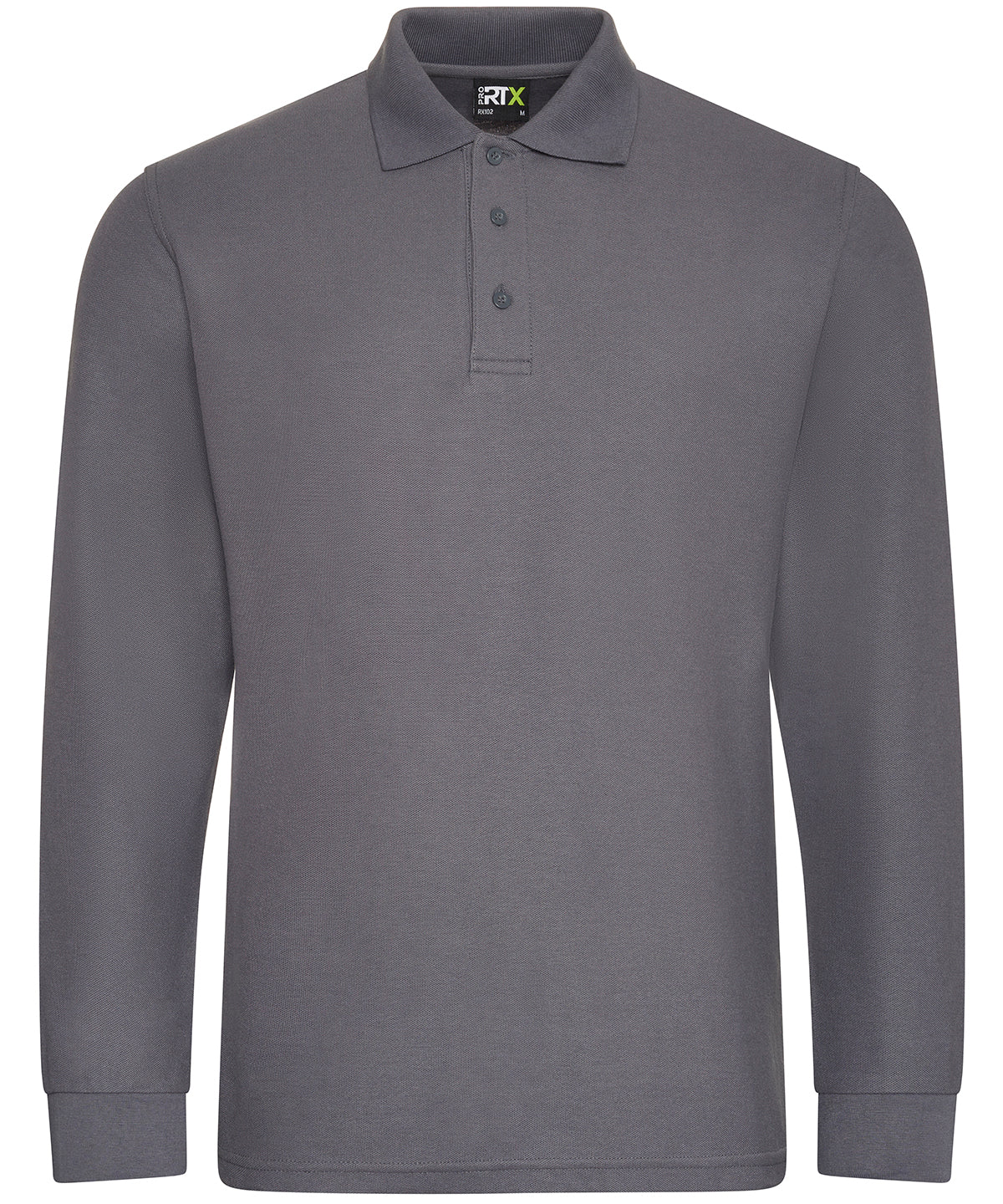 ProRTX Pro long sleeve polo RX102 - Grey - Customisable Polo Shirts