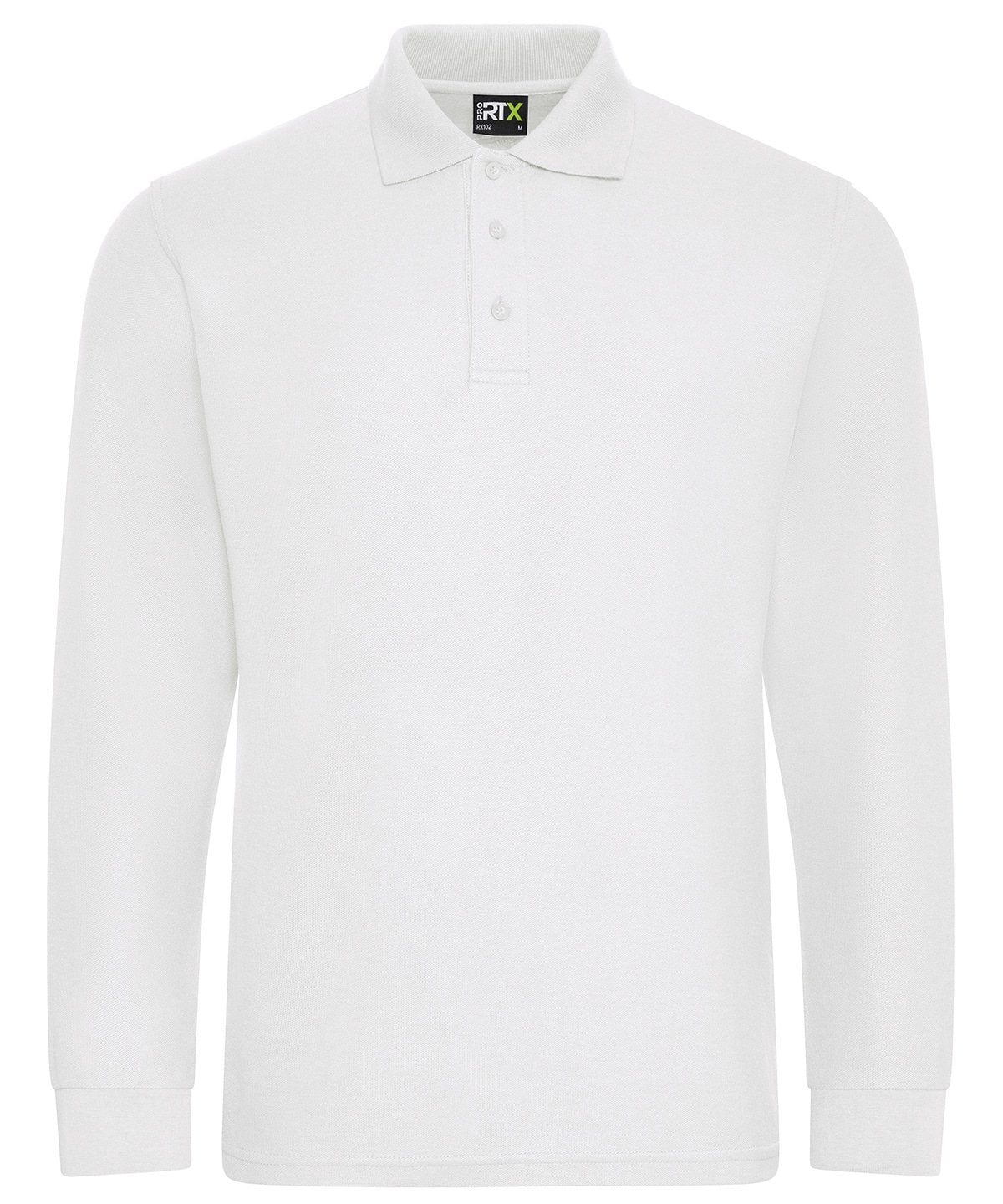ProRTX Pro long sleeve polo RX102 - White - Customisable Polo Shirts