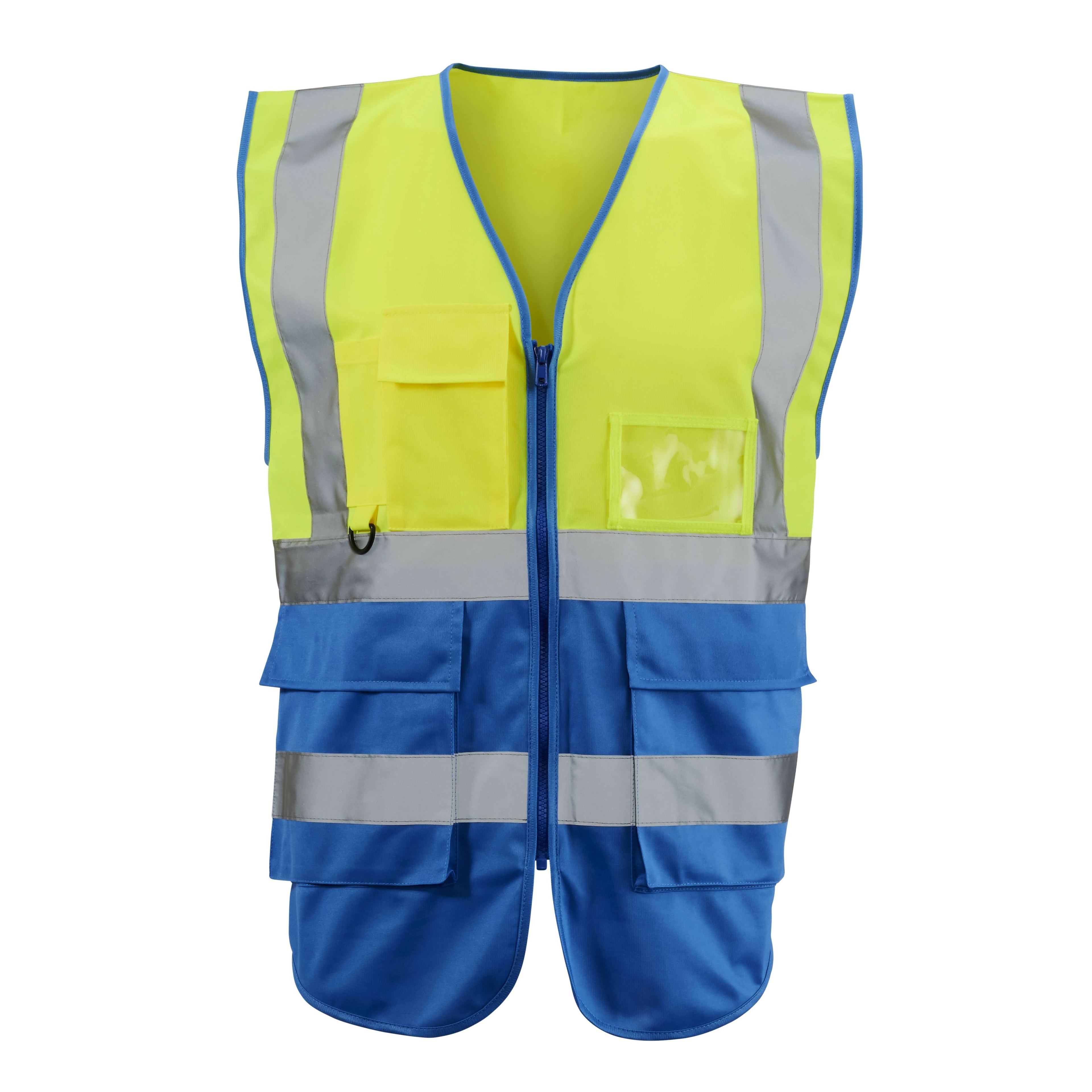 Hi-vis 2 tone executive vest - H117 - Yellow Royal Blue - Customisable Vest