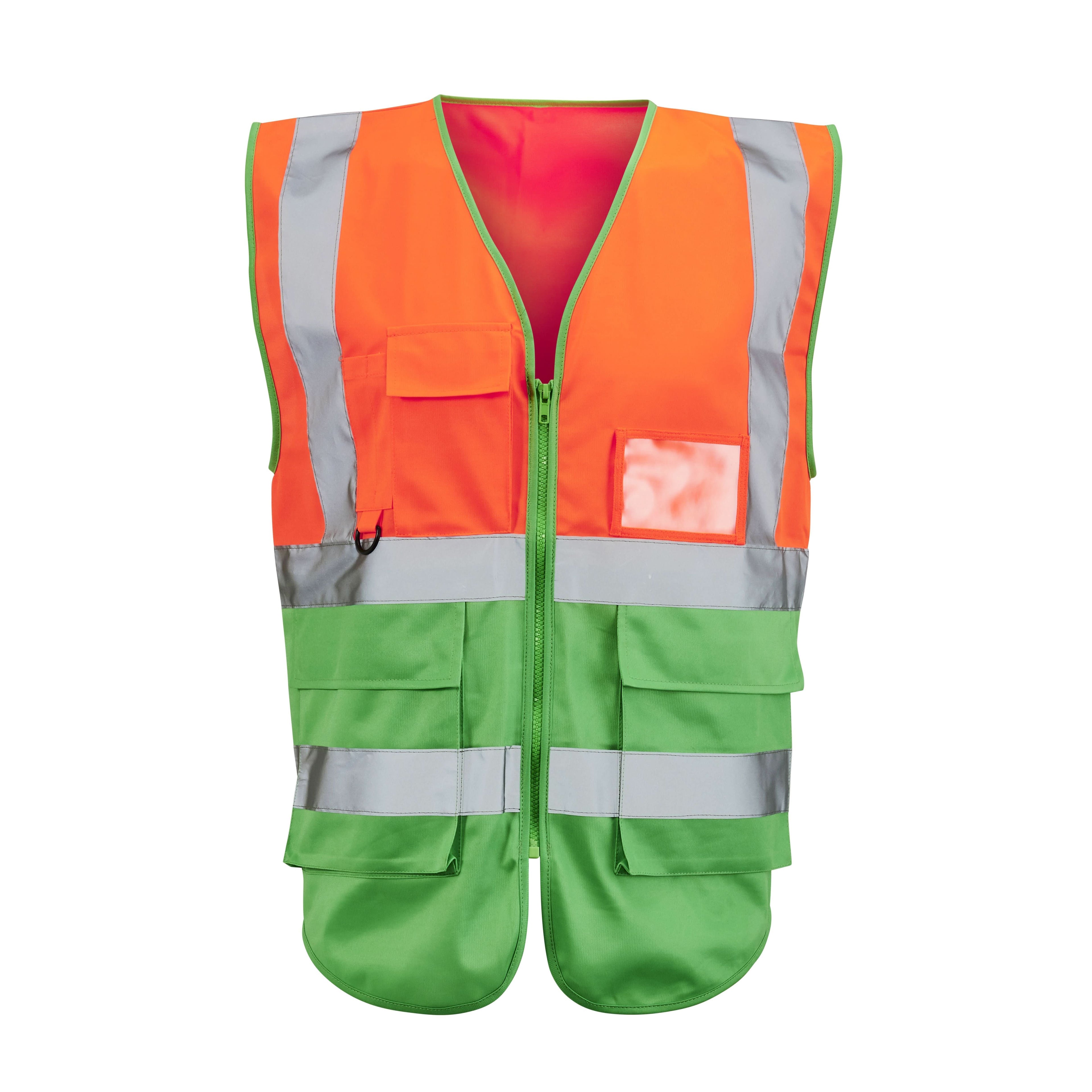 Hi-vis 2 tone executive vest - H117 - Orange Green - Customisable Vest