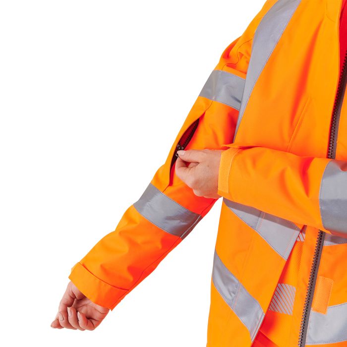 Supertouch - Ladies Hi Vis Orange Kamela Padded Jacket - HV301 - - Customisable Jacket