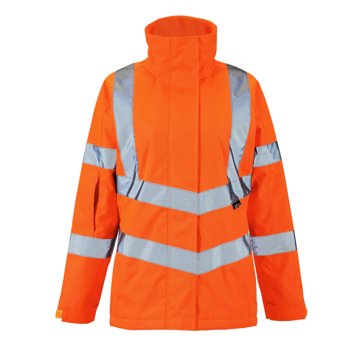 Supertouch - Ladies Hi Vis Orange Kamela Padded Jacket - HV301 - Orange - Customisable Jacket