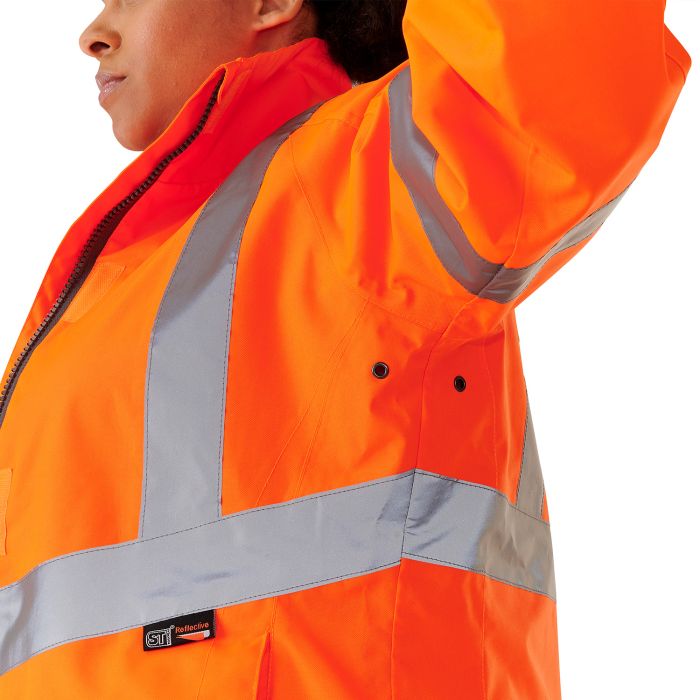 Supertouch - Ladies Hi Vis Orange Sophia Lightweight Jacket - HV303 - - Customisable Jacket