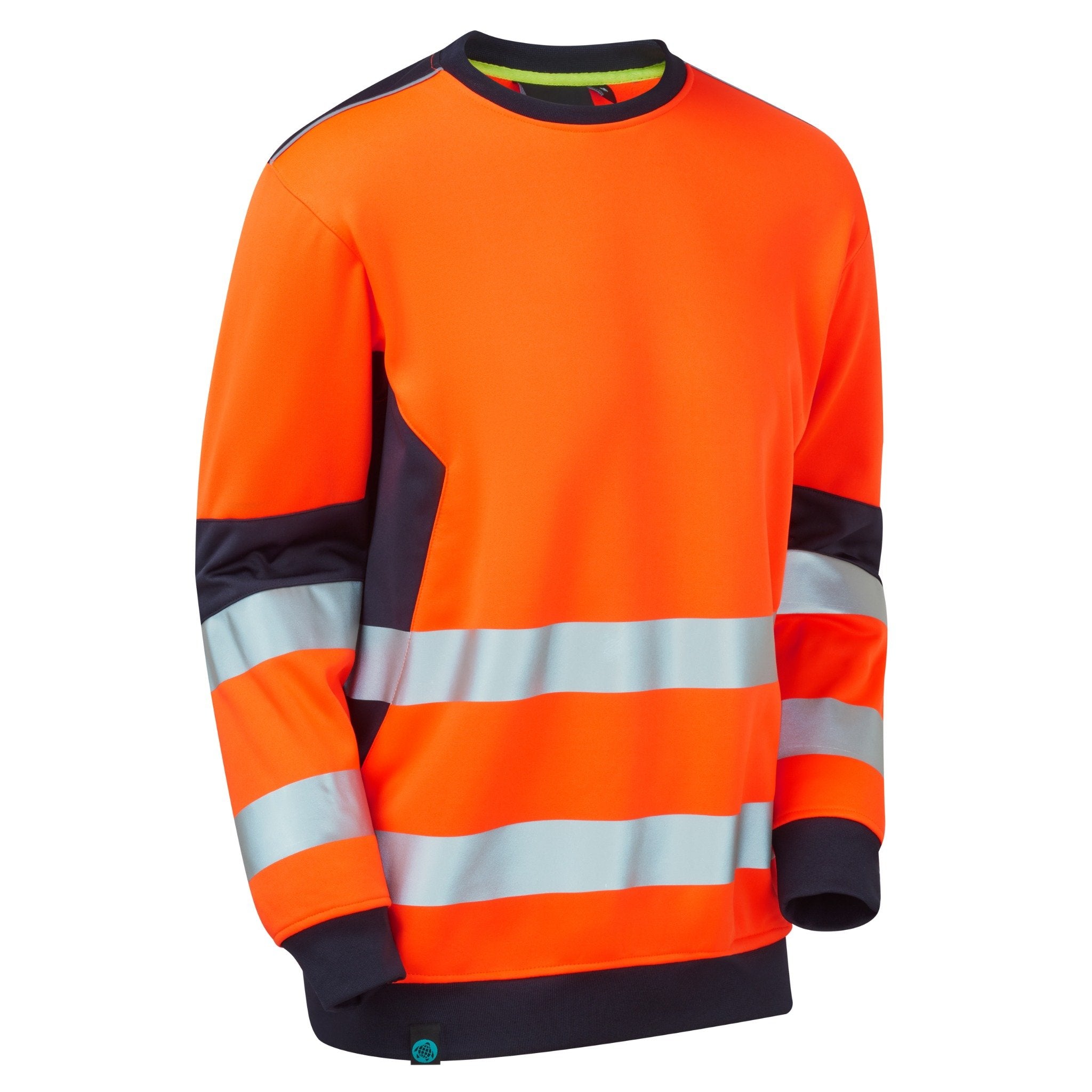 System Hi-Vis ECO Crew Neck Orange Sweatshirt - SYS20 - Orange Navy - Customisable TOP