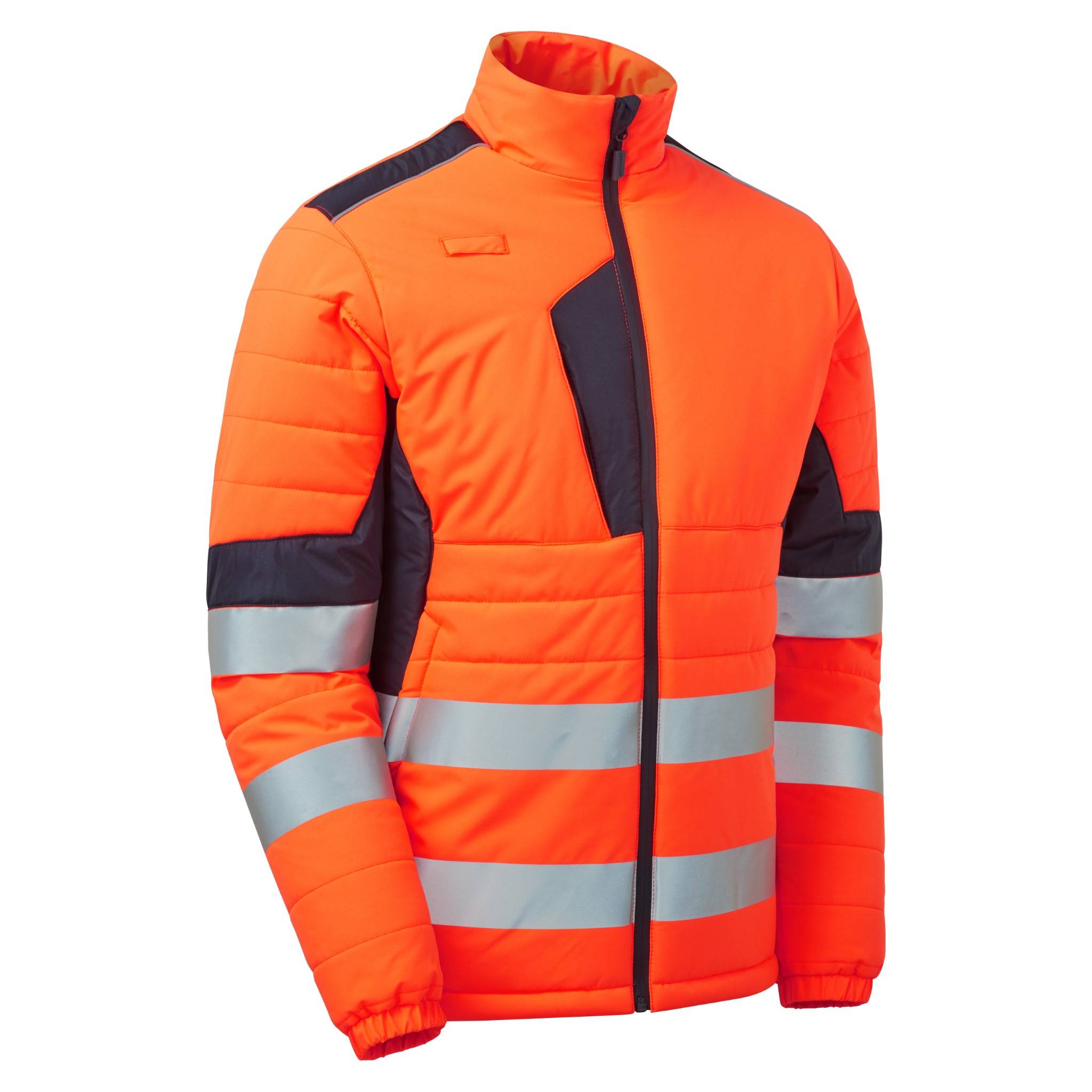 Supertouch Blue Sphere - System High Vis Eco Two Tone Orange Thermal Baffle Jacket - SYS04 - Orange Navy - Customisable Jacket