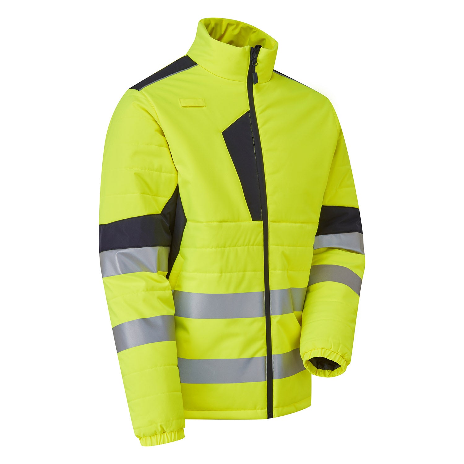 Supertouch Blue Sphere - HV System Eco Two Tone Yellow Thermal Baffle Jacket - SYS03 - Yellow Navy - Customisable Jacket