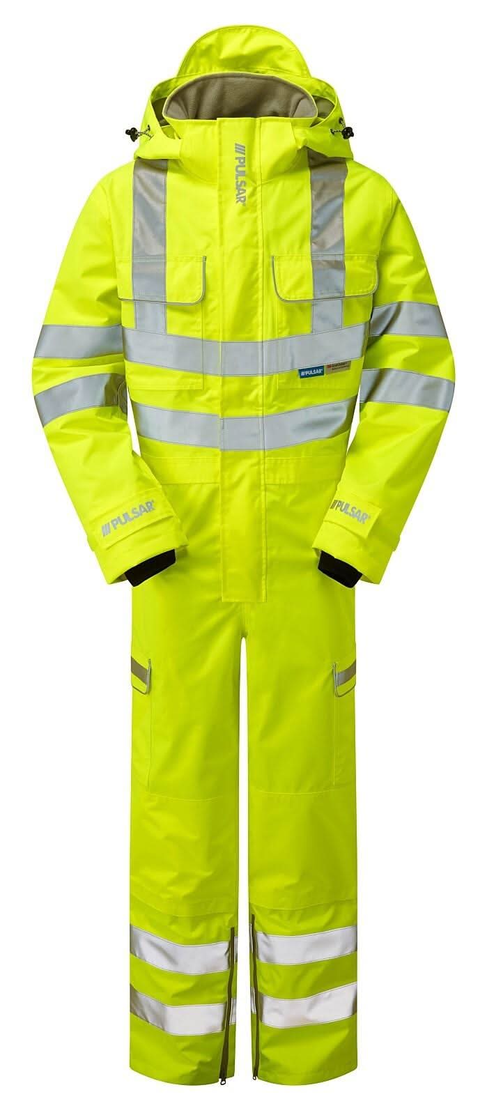 Pulsar Hi Vis Yellow Waterproof Coverall P522 - Yellow - Customisable Coveralls