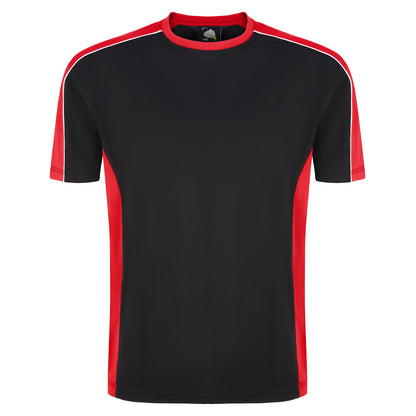 Orn Avocet Wicking T-Shirt - Black - Red - 1008 - Black - Red - Customisable T-Shirts &amp; Poloshirts
