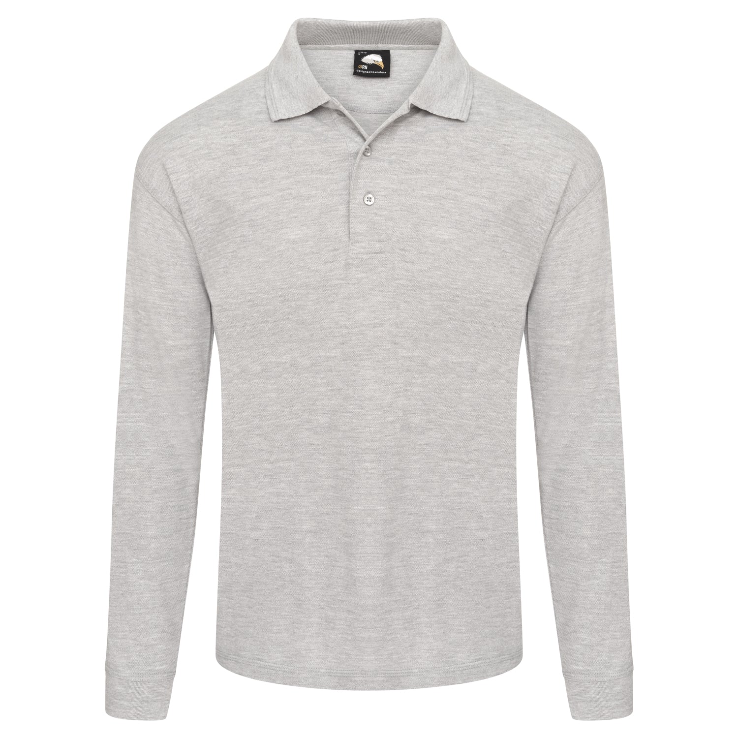 Orn Weaver Long Sleeved Poloshirt - Ash - 1170 - Ash - Customisable T-Shirts &amp; Poloshirts