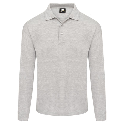 Orn Weaver Long Sleeved Poloshirt - Ash - 1170 - Ash - Customisable T-Shirts &amp; Poloshirts