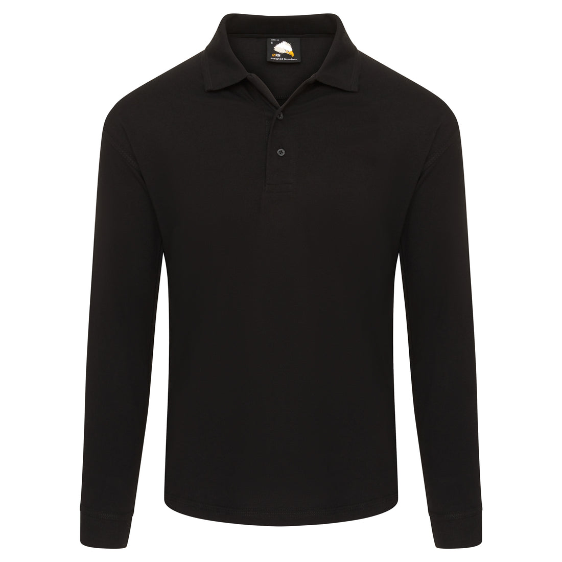 Orn Weaver Long Sleeved Poloshirt - Black - 1170 - Black - Customisable T-Shirts &amp; Poloshirts