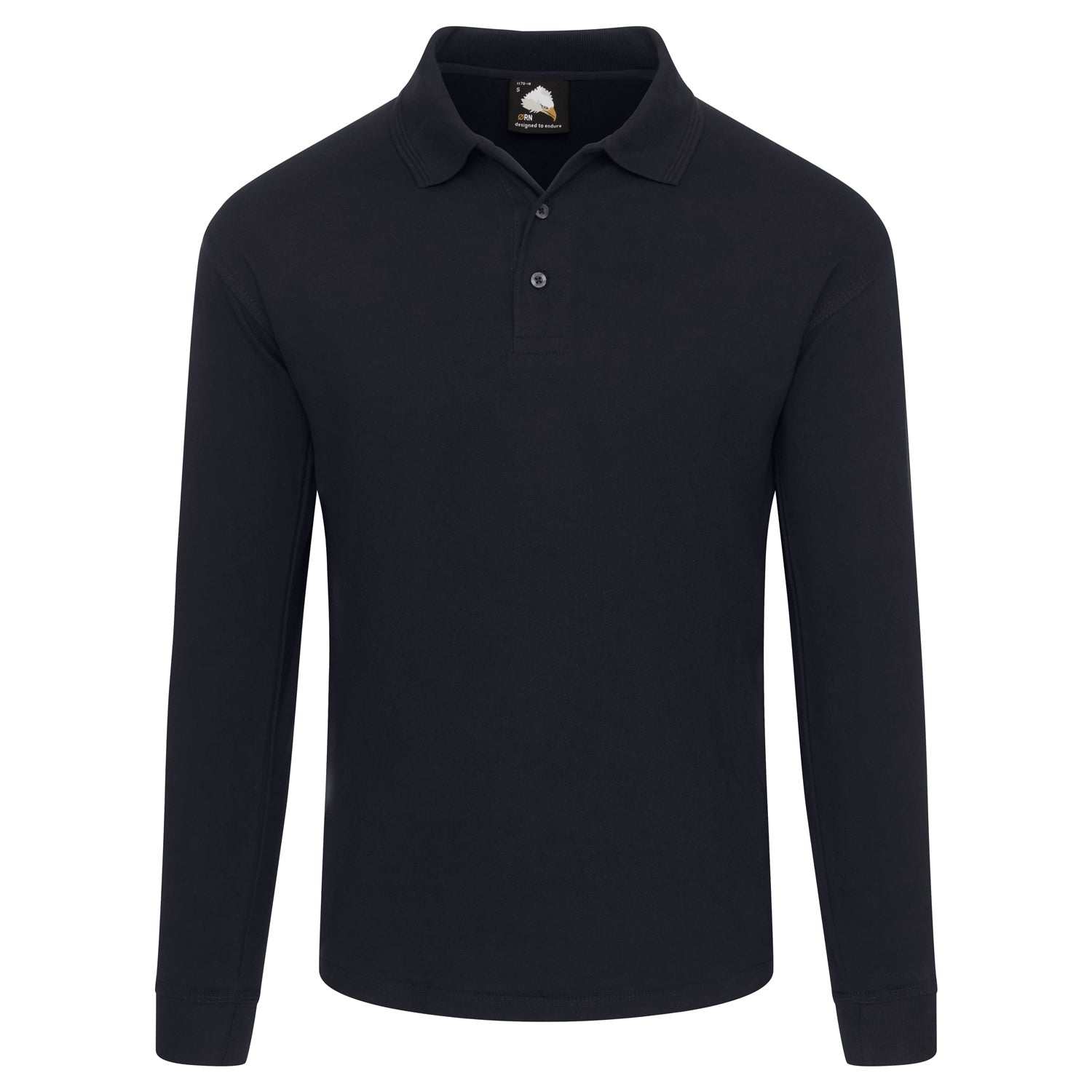 Orn Weaver Long Sleeved Poloshirt - Navy - 1170 - Navy - Customisable T-Shirts &amp; Poloshirts