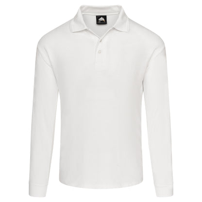 Orn Weaver Long Sleeved Poloshirt - White - 1170 - White - Customisable T-Shirts &amp; Poloshirts