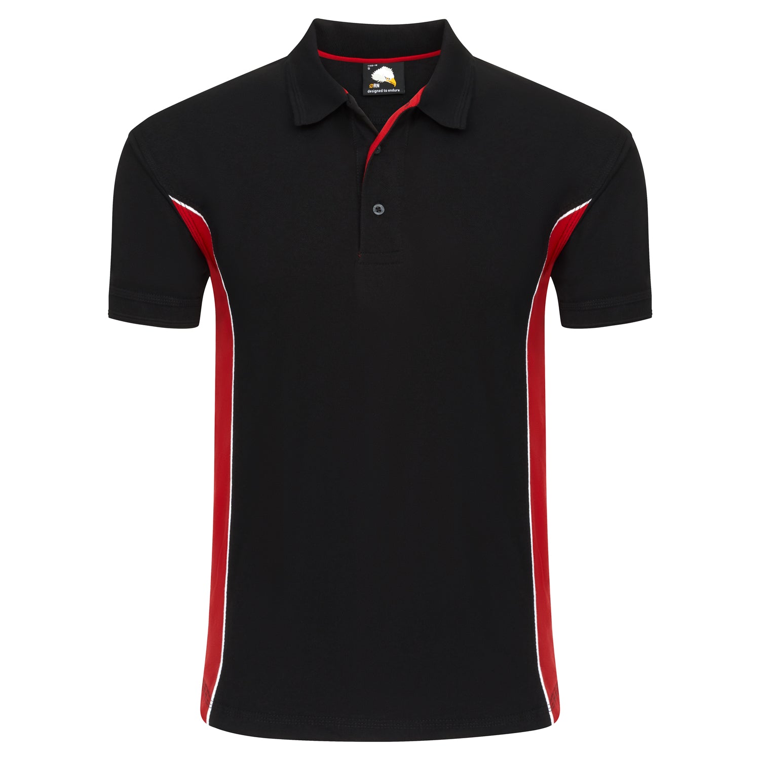 Orn Silverswift Poloshirt - Black - Red - 1180 - Black - Red - Customisable T-Shirts &amp; Poloshirts