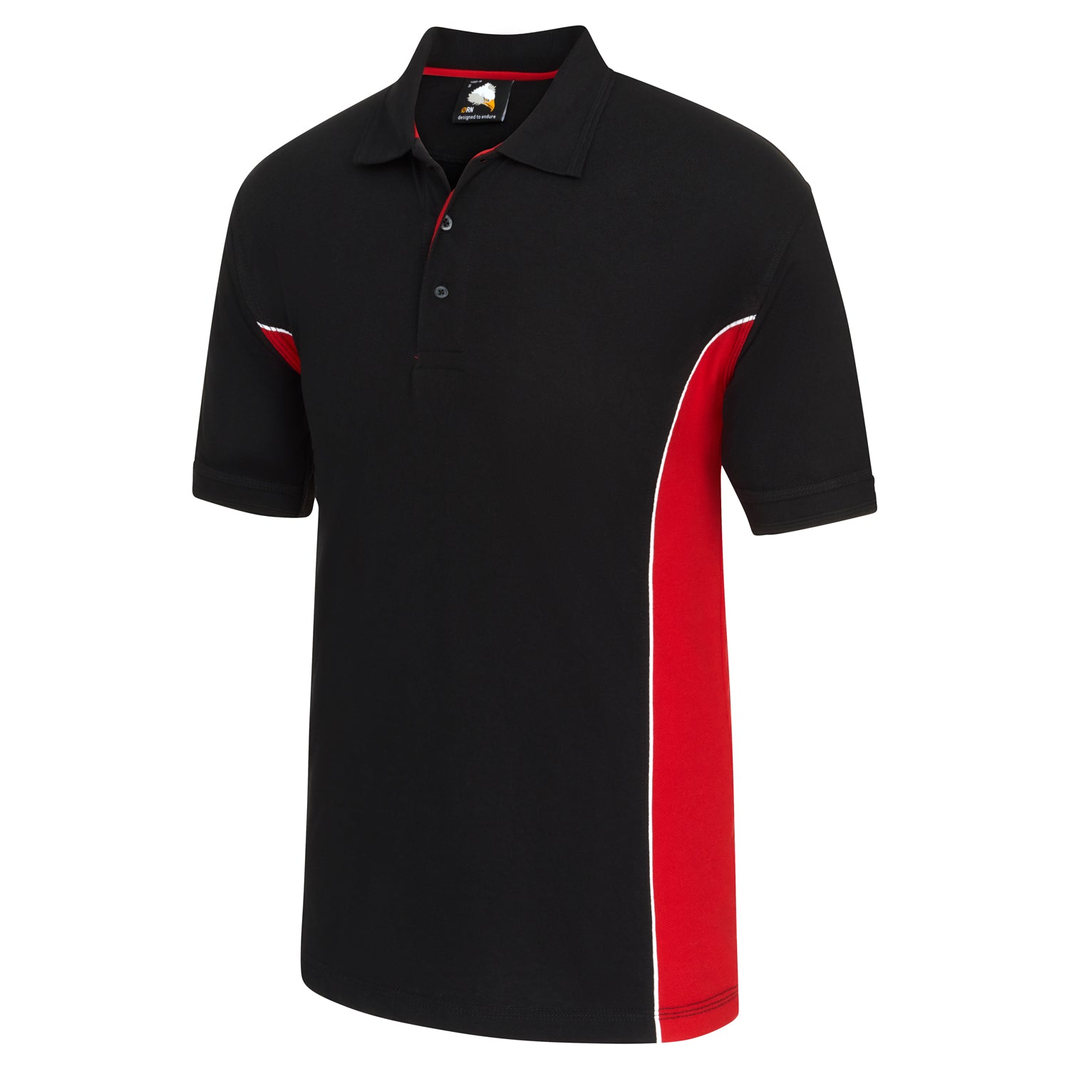 Orn Silverswift Poloshirt - Black - Red - 1180 - - Customisable T-Shirts &amp; Poloshirts