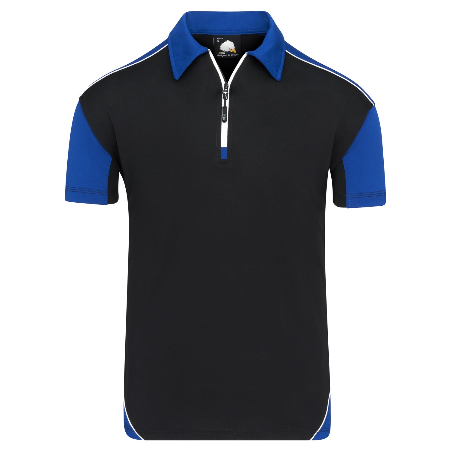 Orn Fireback Wicking Poloshirt - Black - Royal - 1183 - Black - Royal - Customisable T-Shirts &amp; Poloshirts