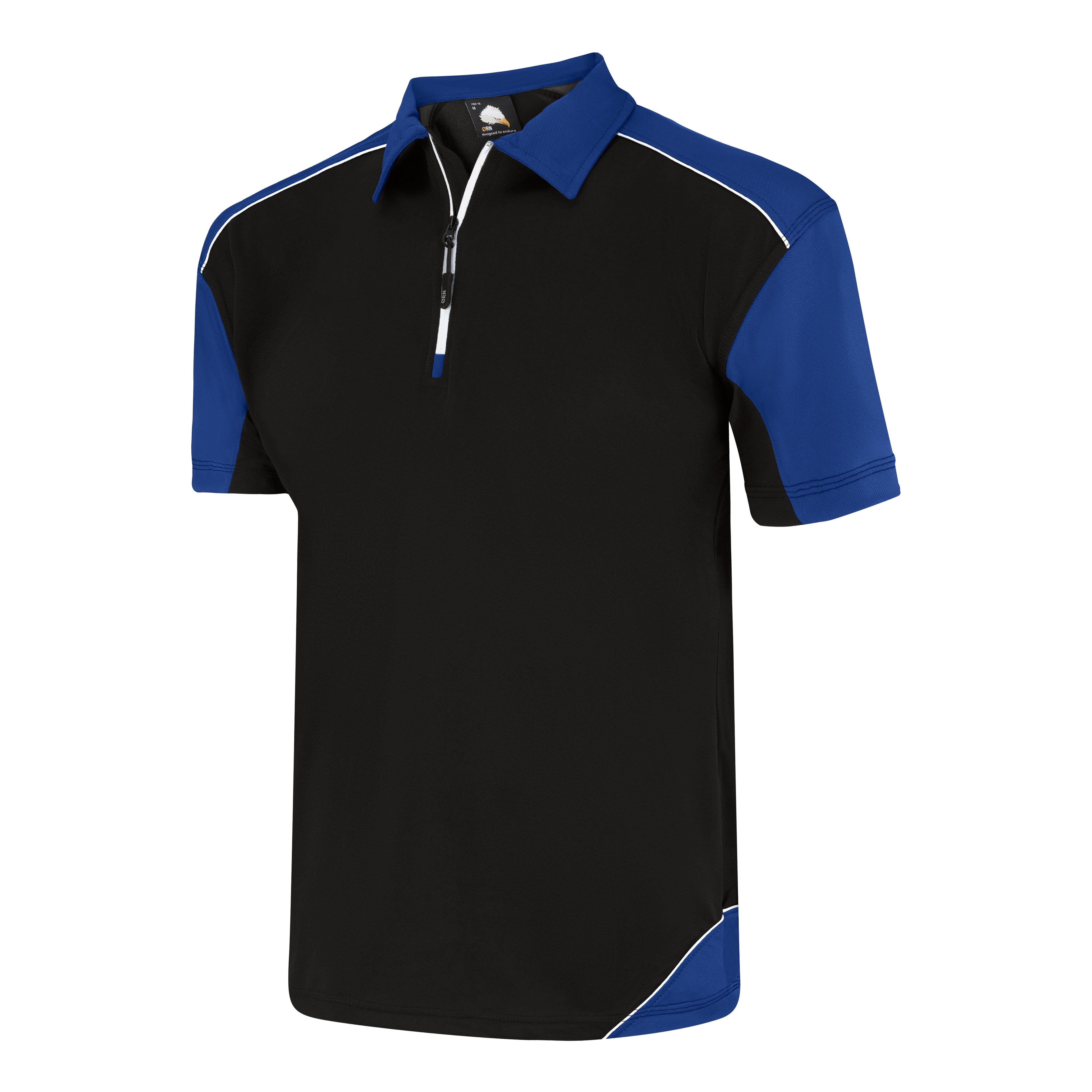 Orn Fireback Wicking Poloshirt - Black - Royal - 1183 - - Customisable T-Shirts &amp; Poloshirts