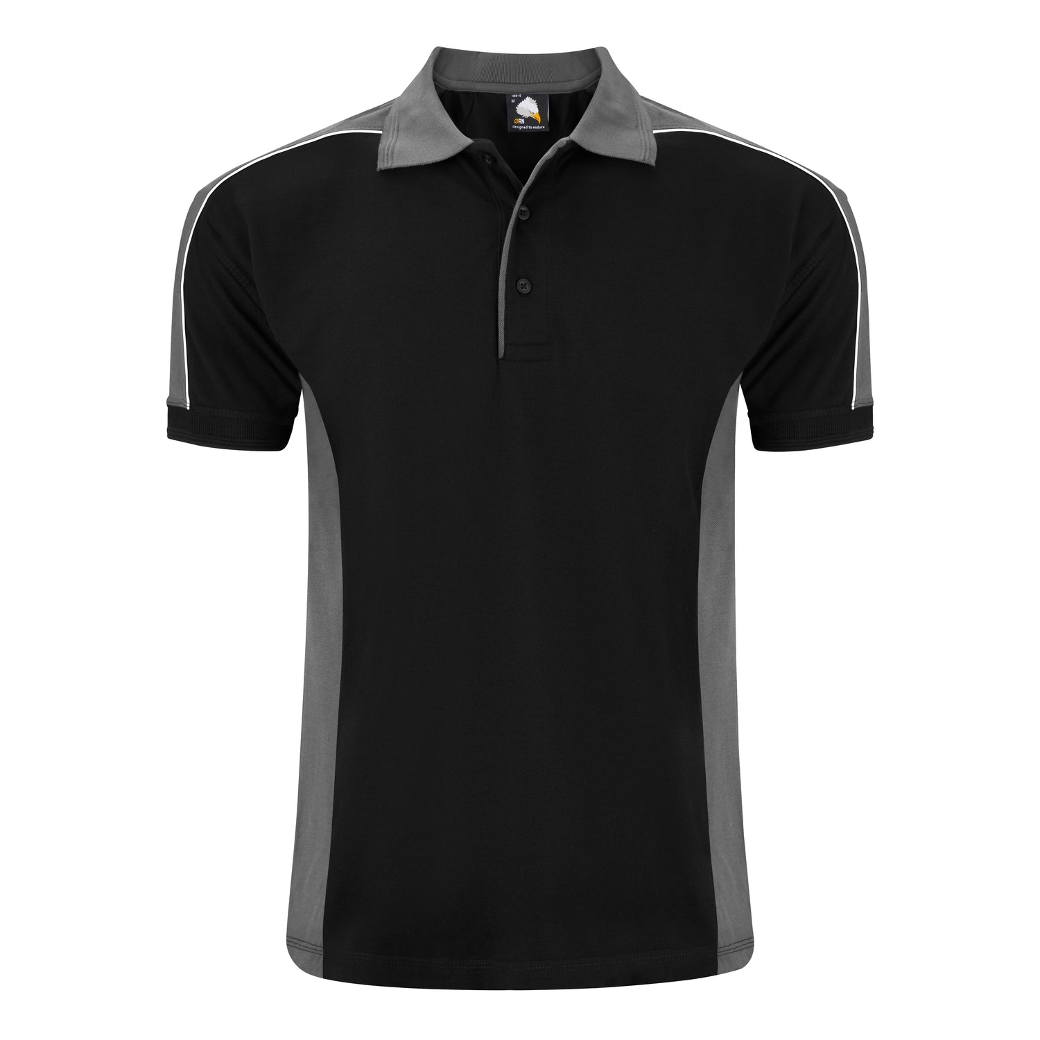 Orn Avocet Poloshirt - Black - Graphite - 1188 - Black - Graphite - Customisable T-Shirts &amp; Poloshirts