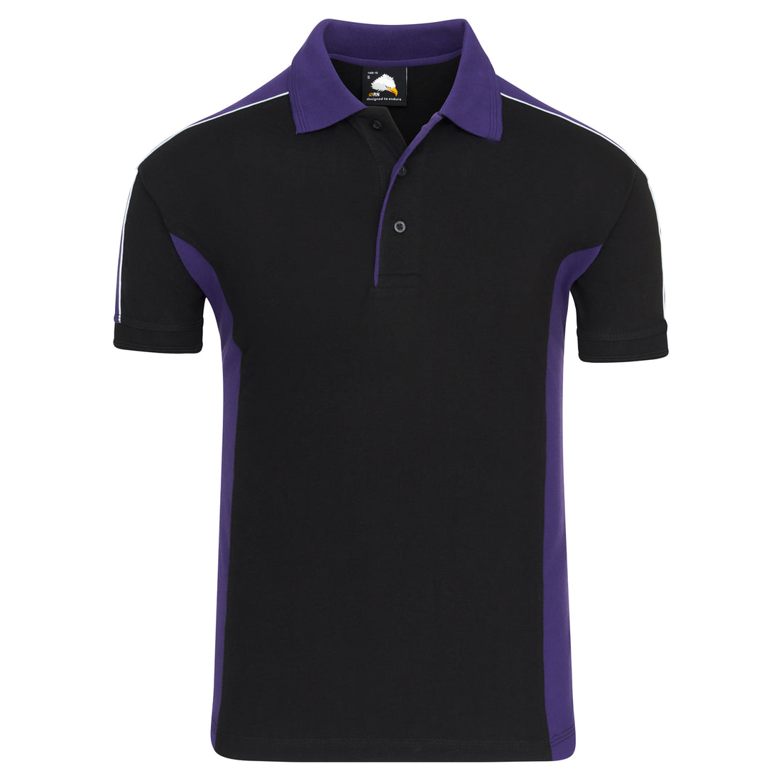 Orn Avocet Poloshirt - Black - Purple - 1188 - Black - Purple - Customisable T-Shirts &amp; Poloshirts