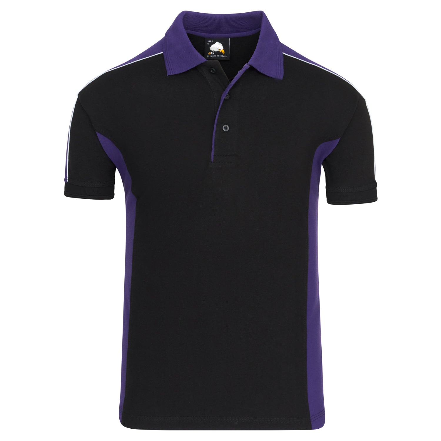Orn Avocet Poloshirt - Black - Purple - 1188 - Black - Purple - Customisable T-Shirts &amp; Poloshirts
