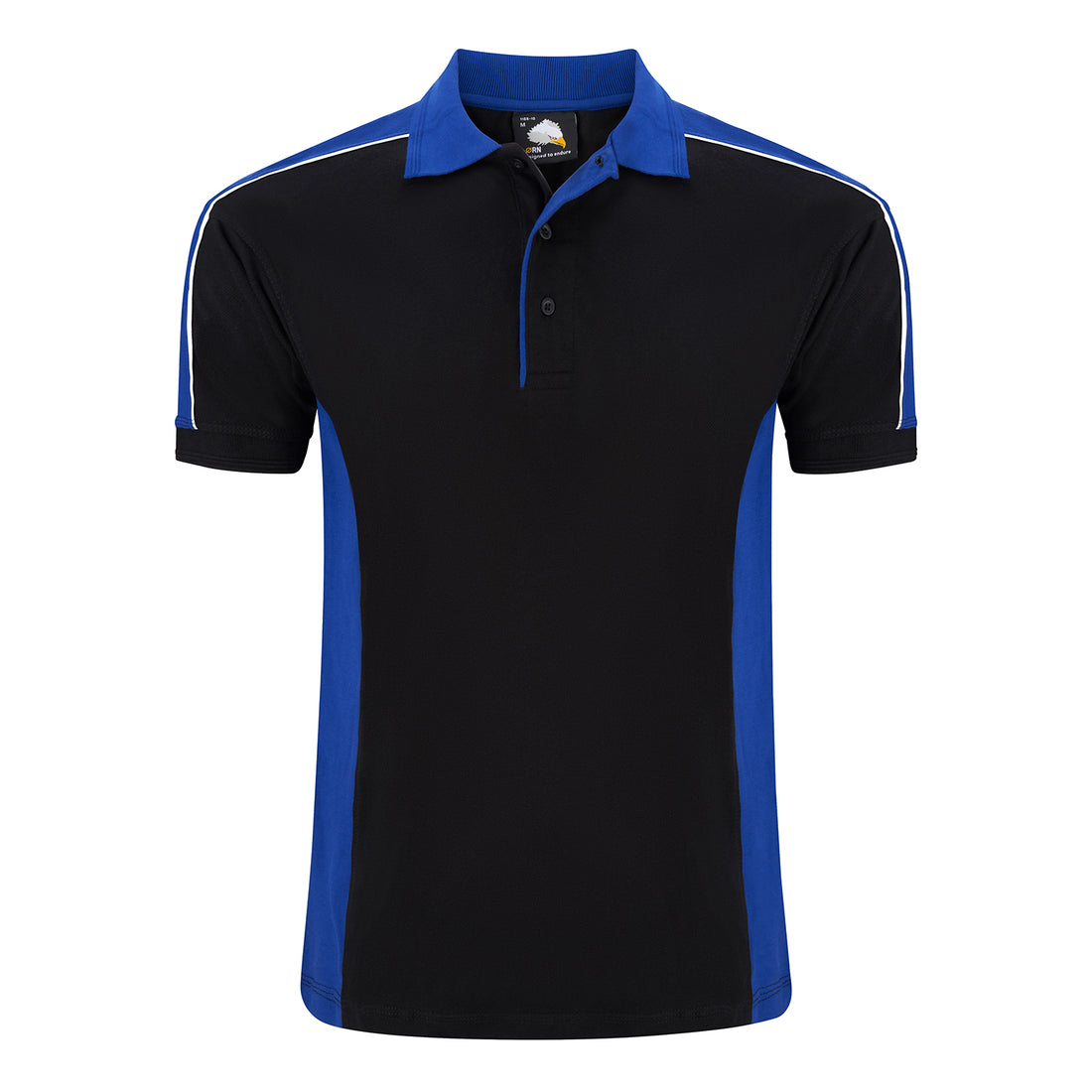 Orn Avocet Poloshirt - Black - Royal - 1188 - Black - Royal - Customisable T-Shirts &amp; Poloshirts
