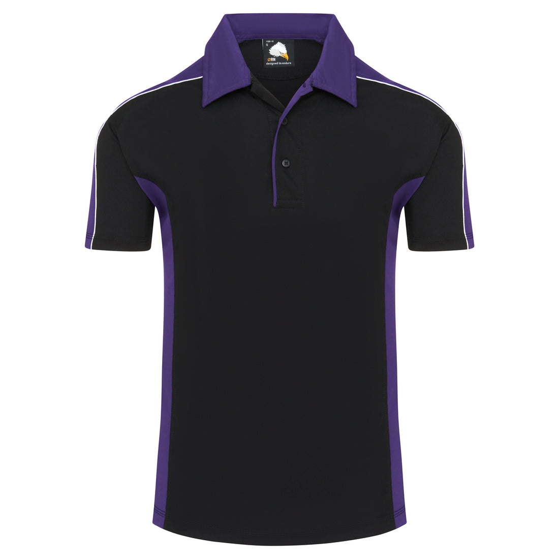 Orn Avocet Wicking Poloshirt - Black - Purple - 1198 - Black - Purple - Customisable T-Shirts &amp; Poloshirts