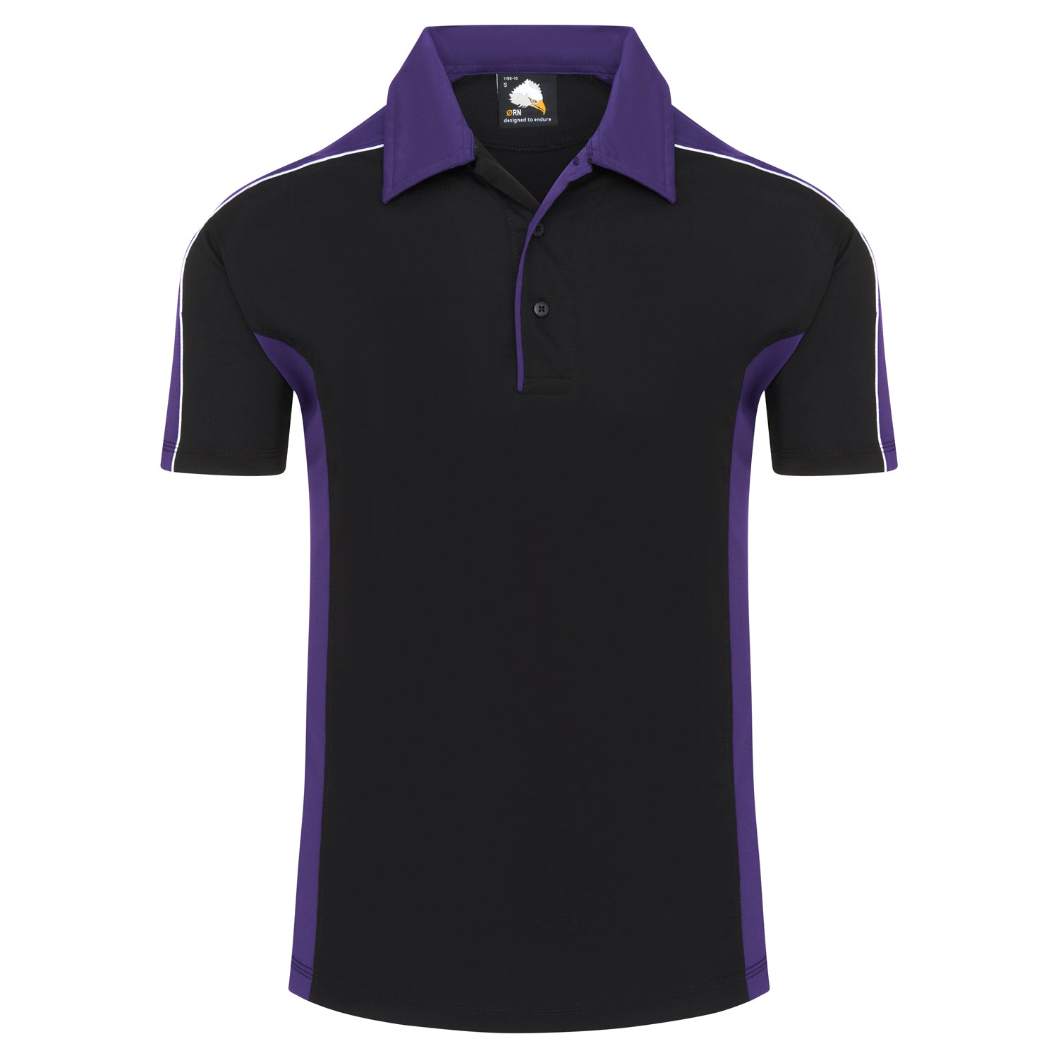 Orn Avocet Wicking Poloshirt - Black - Purple - 1198 - Black - Purple - Customisable T-Shirts &amp; Poloshirts