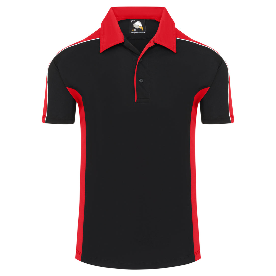 Orn Avocet Wicking Poloshirt - Black - Red - 1198 - Black - Red - Customisable T-Shirts &amp; Poloshirts