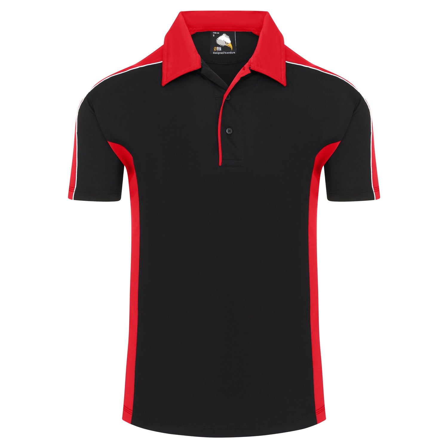 Orn Avocet Wicking Poloshirt - Black - Red - 1198 - Black - Red - Customisable T-Shirts &amp; Poloshirts
