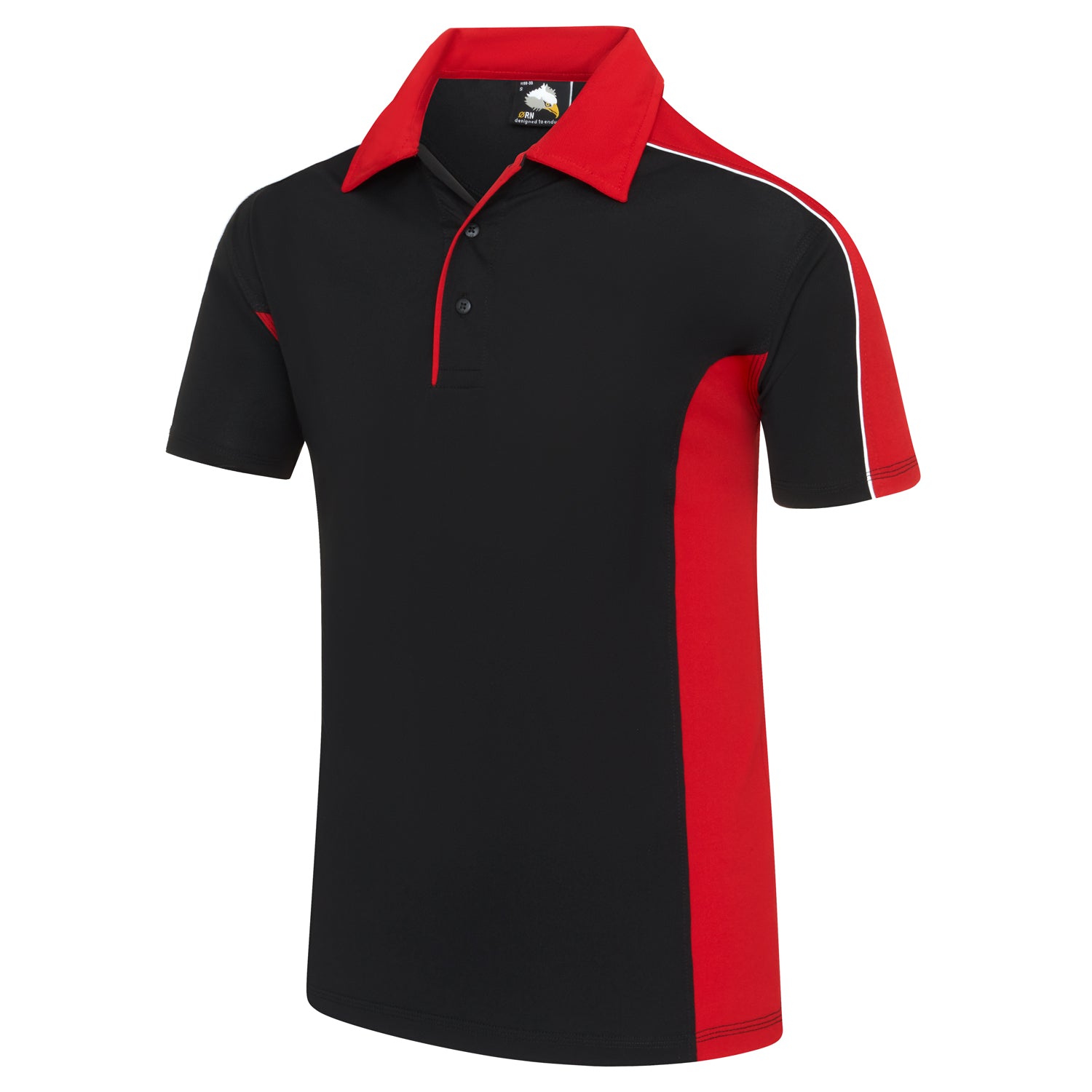 Orn Avocet Wicking Poloshirt - Black - Red - 1198 - - Customisable T-Shirts &amp; Poloshirts
