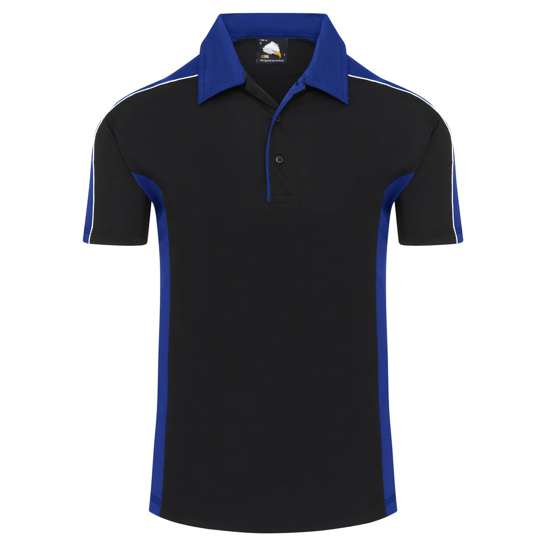 Orn Avocet Wicking Poloshirt - Black - Royal - 1198 - Black - Royal - Customisable T-Shirts &amp; Poloshirts
