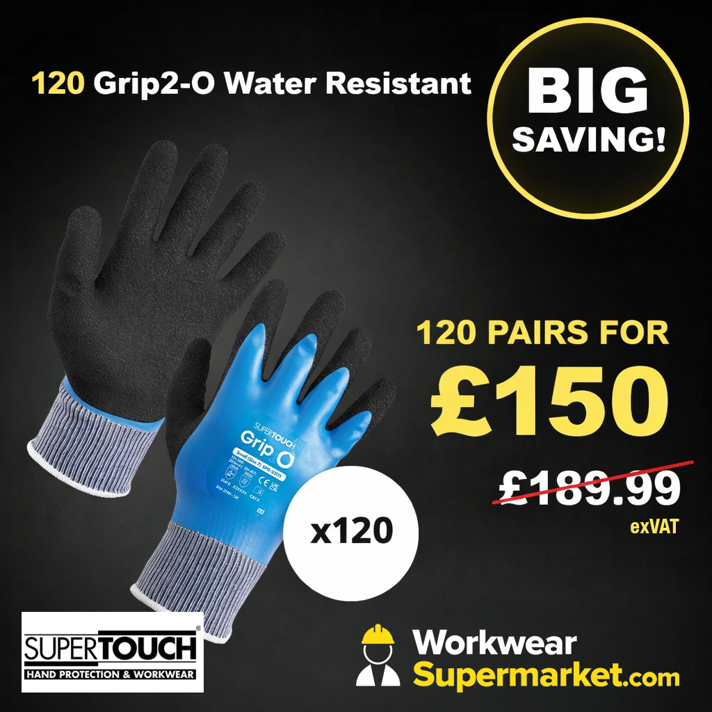 Supertouch Grip2-O Water Resistant Gloves G117 (120 Pairs) - - Customisable General Handling