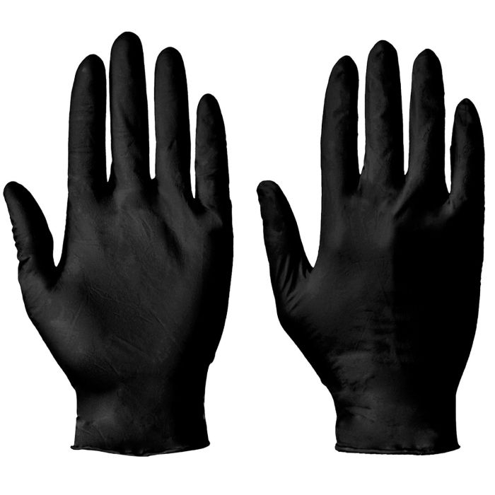Supertouch - Powderfree Black Nitrile Gloves - D18BL - Black - Customisable Disposable Gloves