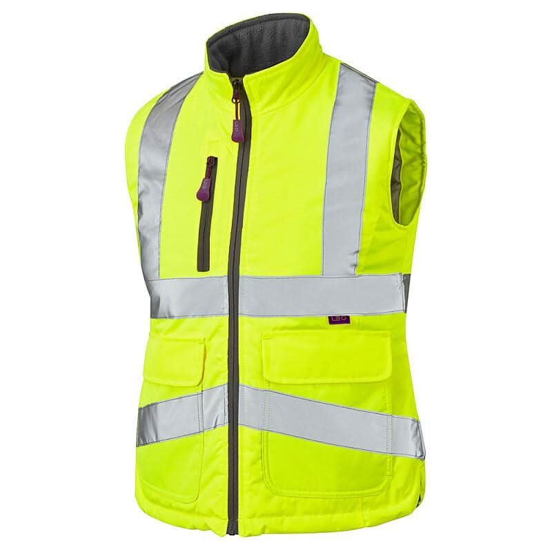 Leo Sandymere ISO 20471 Class 1 Bodywarmer BWL01 - Yellow - Customisable Hi-Vis Bodywarmers