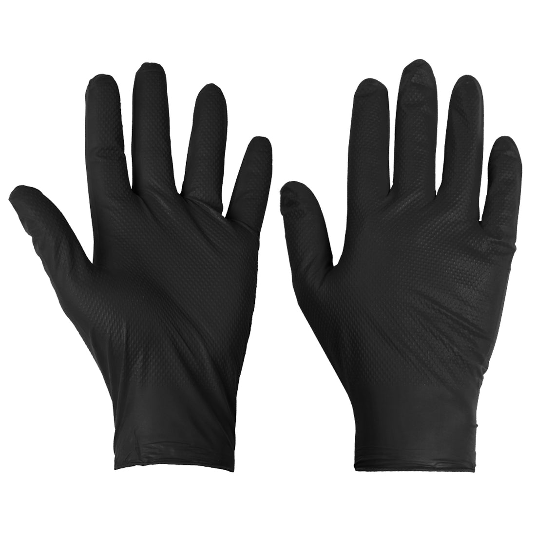 Supertouch - PG-901 Disposable Nitrile Diamond Grip Gloves - PG901B - Black - Customisable Disposable Gloves