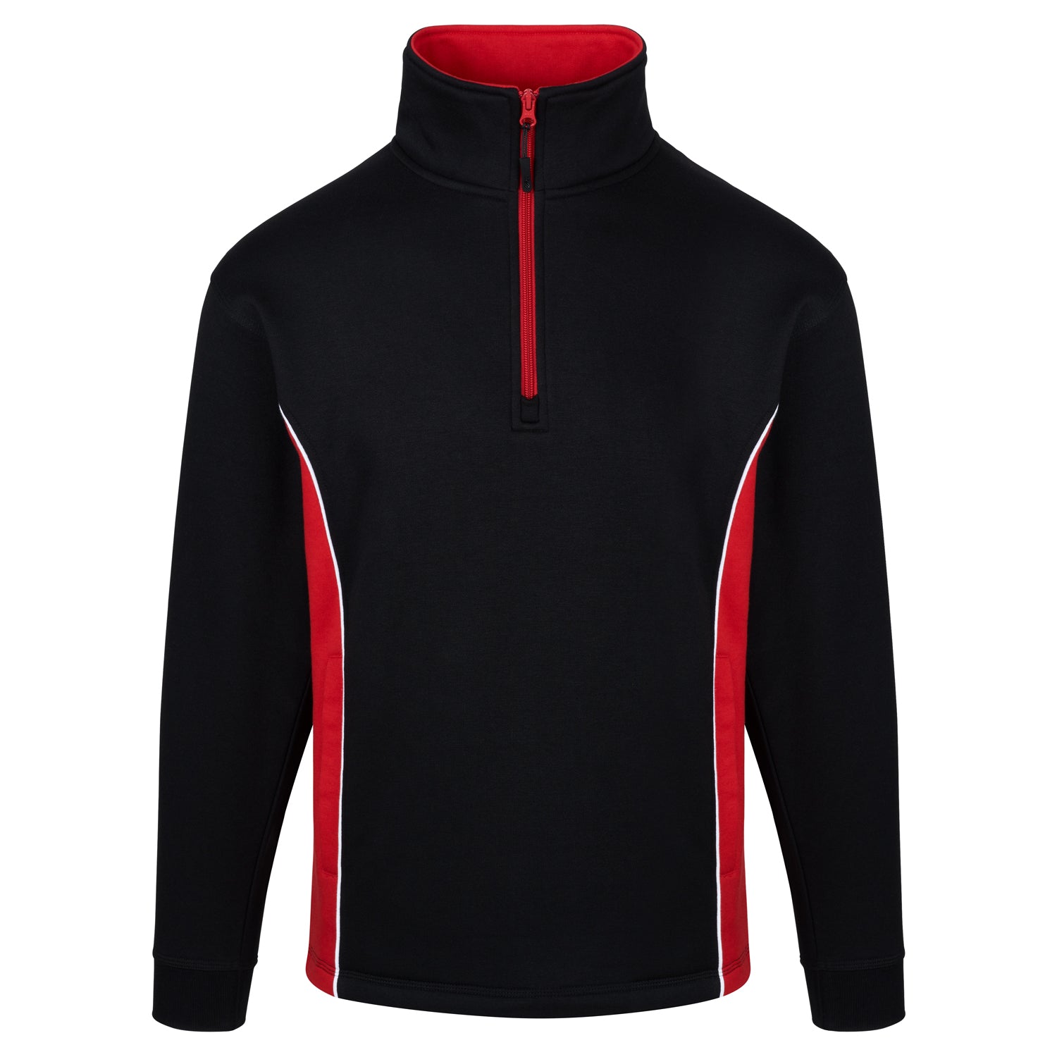Orn Silverswift Quarter Zip Sweatshirt - Black - Red - 1278 - Black - Red - Customisable Sweatshirts &amp; Hoodies