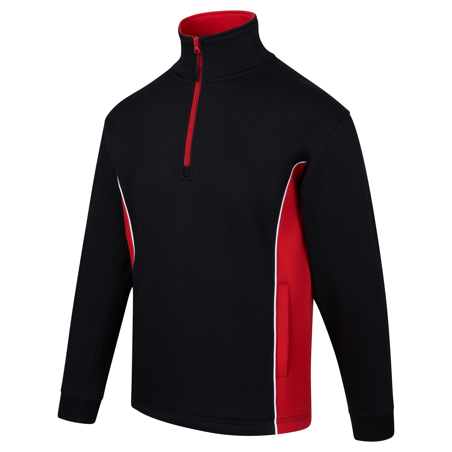 Orn Silverswift Quarter Zip Sweatshirt - Black - Red - 1278 - - Customisable Sweatshirts &amp; Hoodies
