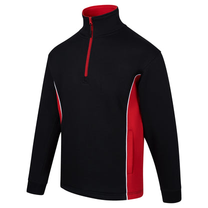 Orn Silverswift Quarter Zip Sweatshirt - Black - Red - 1278 - - Customisable Sweatshirts &amp; Hoodies