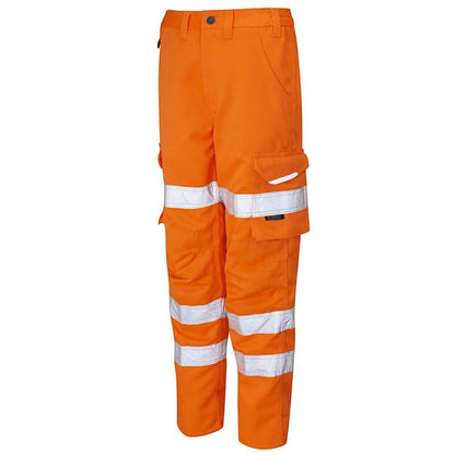 Leo Pennymoor ISO 20471 Class 2 Womens PolyCotton Womens Cargo Trouser CL01 - Orange - Customisable Trousers