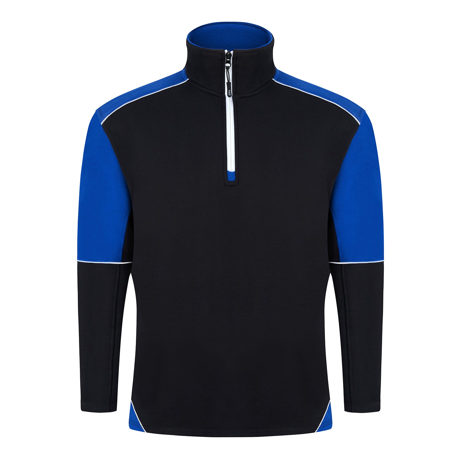 Orn Fireback Quarter Zip Sweatshirt - Black - Royal - 1283 - Black - Royal - Customisable Sweatshirts &amp; Hoodies