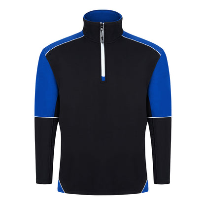 Orn Fireback Quarter Zip Sweatshirt - Black - Royal - 1283 - Black - Royal - Customisable Sweatshirts &amp; Hoodies