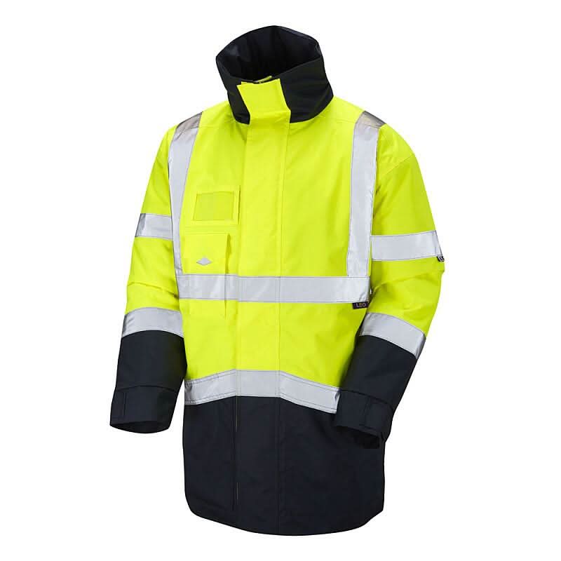 Leo Marwood ISO 20471 Class 3 Superior Anorak Jacket A03 - Yellow Navy - Customisable Jacket