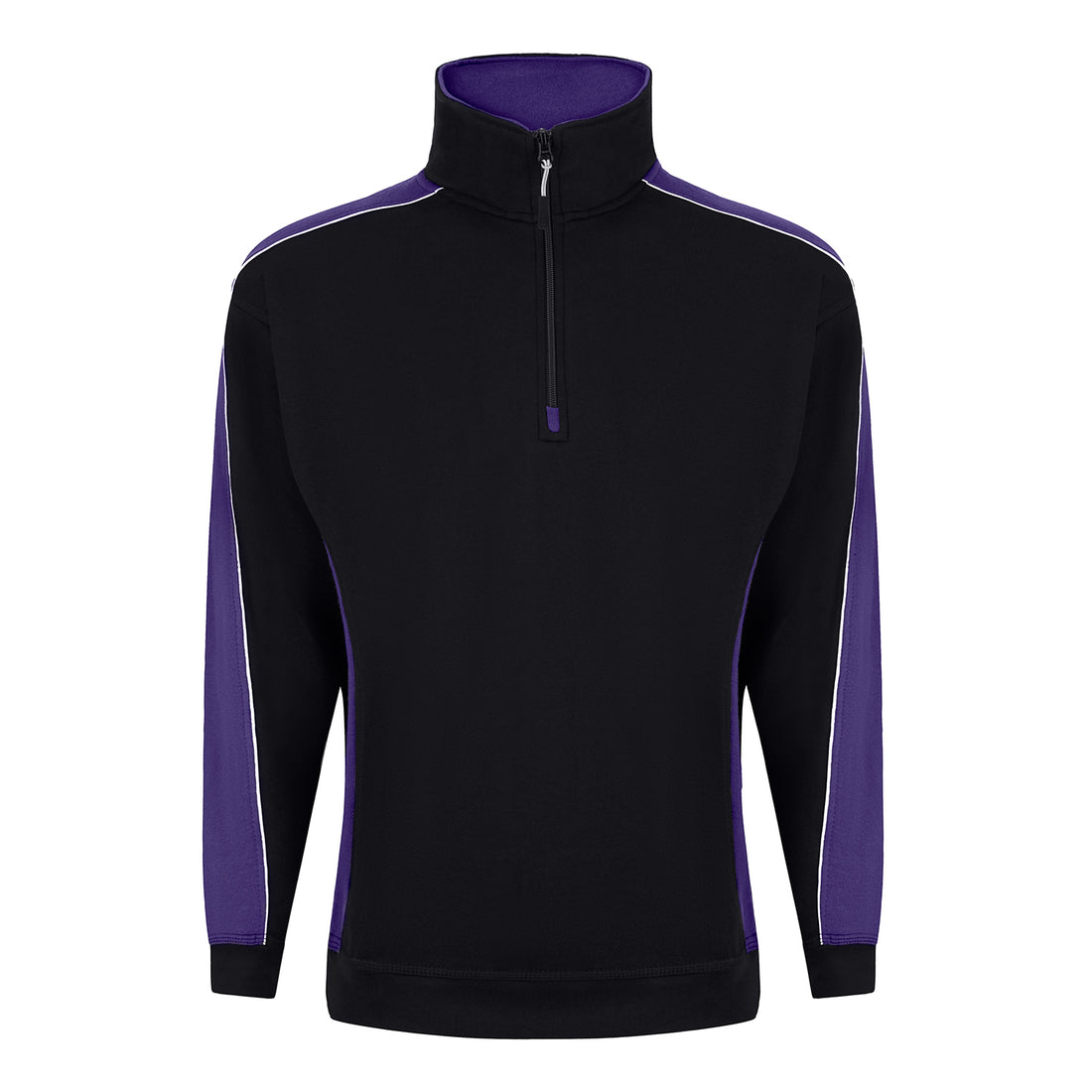 Orn Avocet Quarter Zip Sweatshirt - Black - Purple - 1288 - Black - Purple - Customisable Sweatshirts &amp; Hoodies
