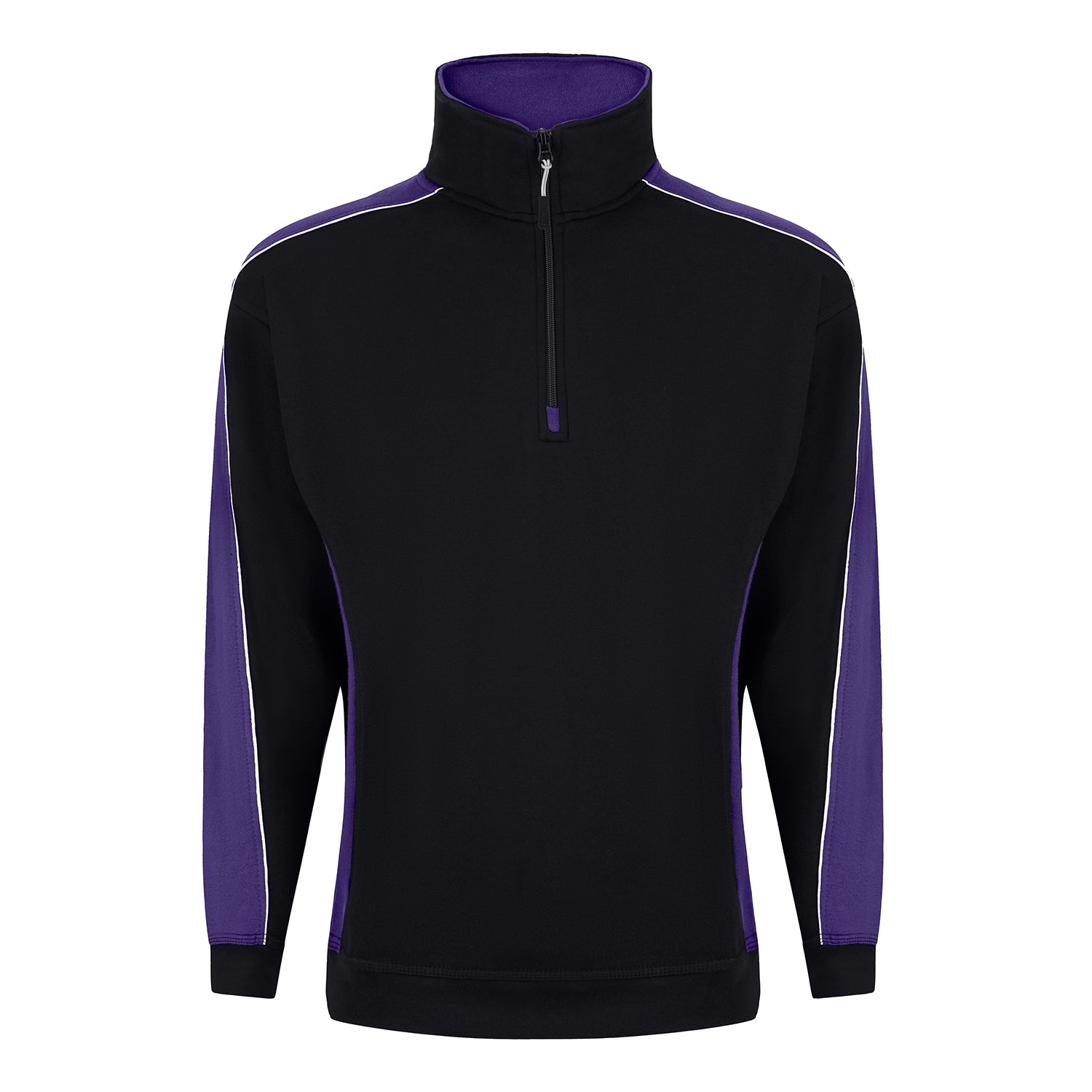 Orn Avocet Quarter Zip Sweatshirt - Black - Purple - 1288 - Black - Purple - Customisable Sweatshirts &amp; Hoodies