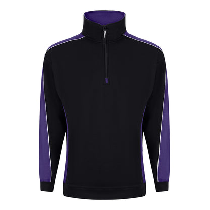 Orn Avocet Quarter Zip Sweatshirt - Black - Purple - 1288 - Black - Purple - Customisable Sweatshirts &amp; Hoodies