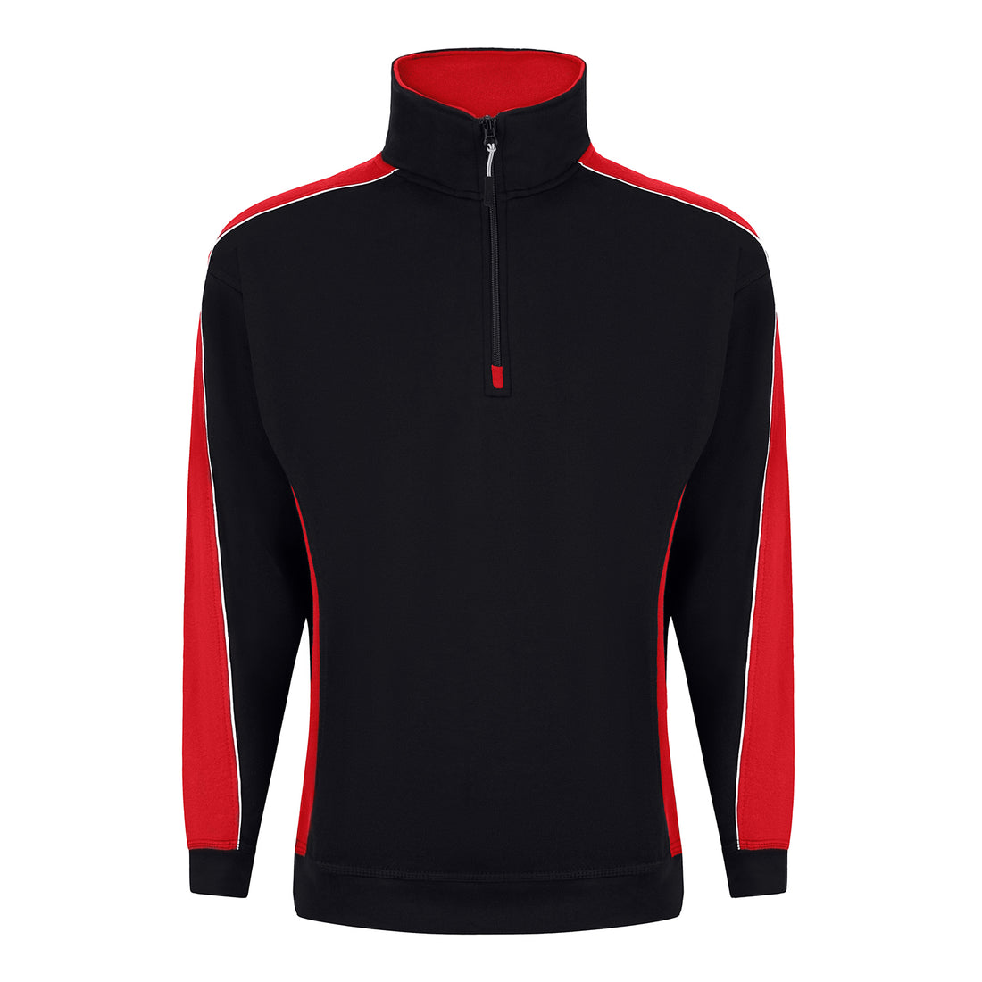 Orn Avocet Quarter Zip Sweatshirt - Black - Red - 1288 - Black - Red - Customisable Sweatshirts &amp; Hoodies