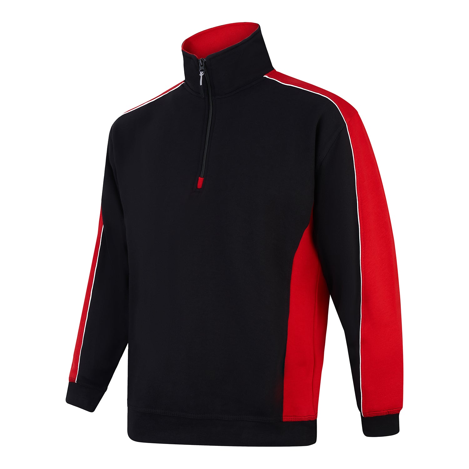 Orn Avocet Quarter Zip Sweatshirt - Black - Red - 1288 - - Customisable Sweatshirts &amp; Hoodies